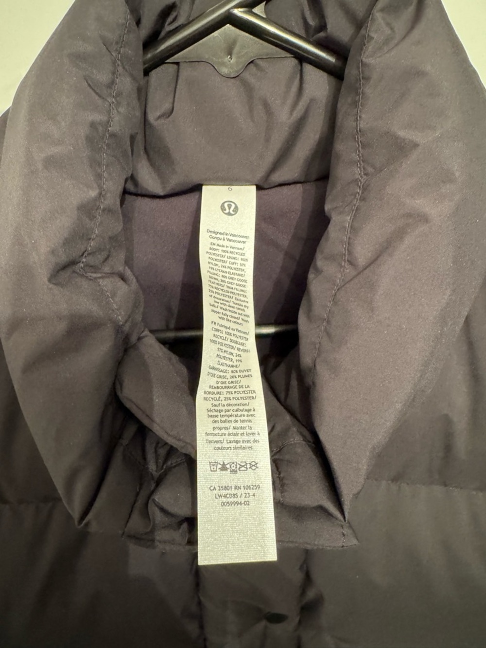 Lululemon Puff Super-Cropped Jacket  without hood size 6 - Picture 4 of 5
